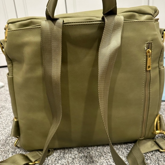 Green Backpack with Rounded Shape and Drawstring Closure - Picture 4 of 6